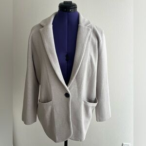 J. Crew Cecile Relaxed Sweater Blazer Grey Merino Wool Blend Size XS